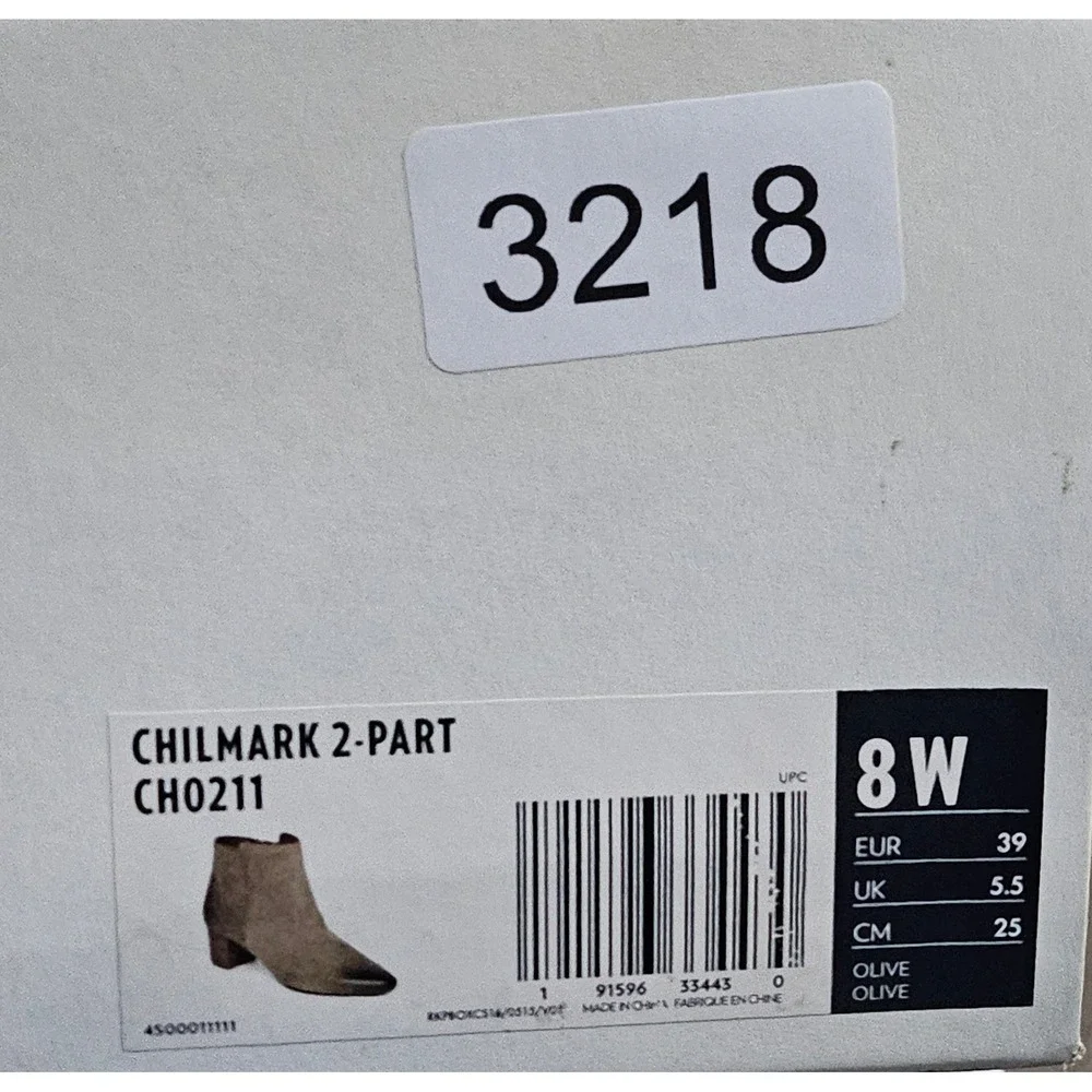 Rockport Chilmark 2 Part Leather Suede‎ Ankle Boots CH0211 Womens 8W Olive